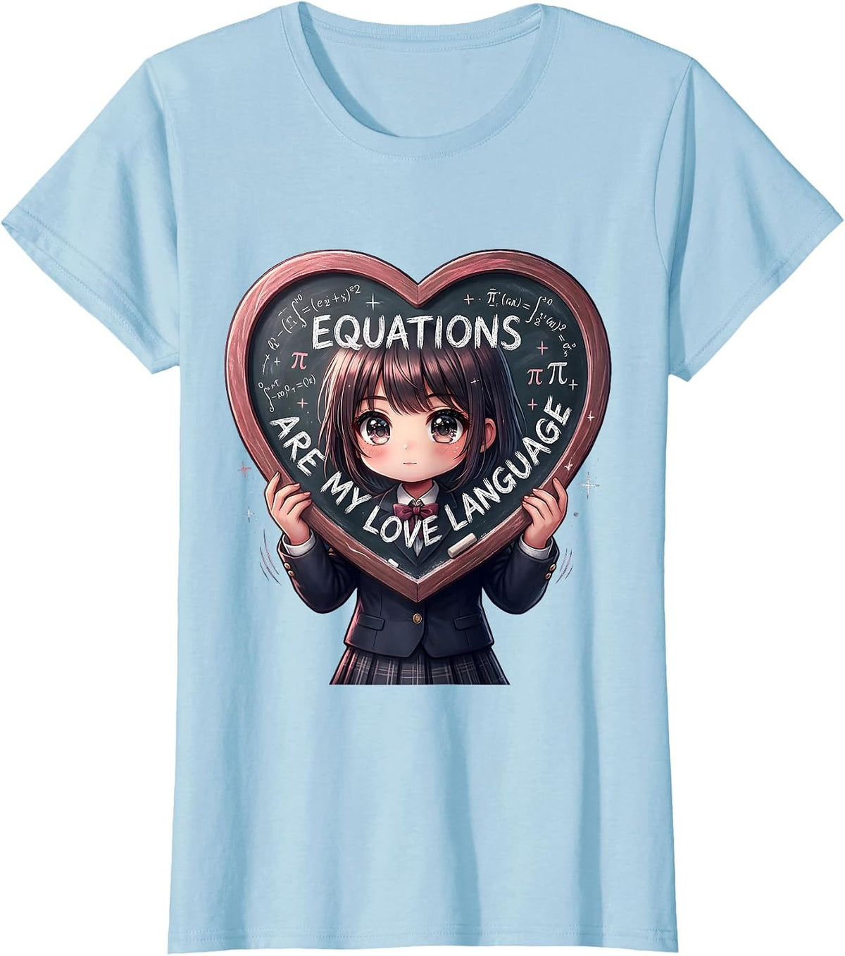 Equations Are My Love Language Math Teacher T-Shirt - Baby Blue