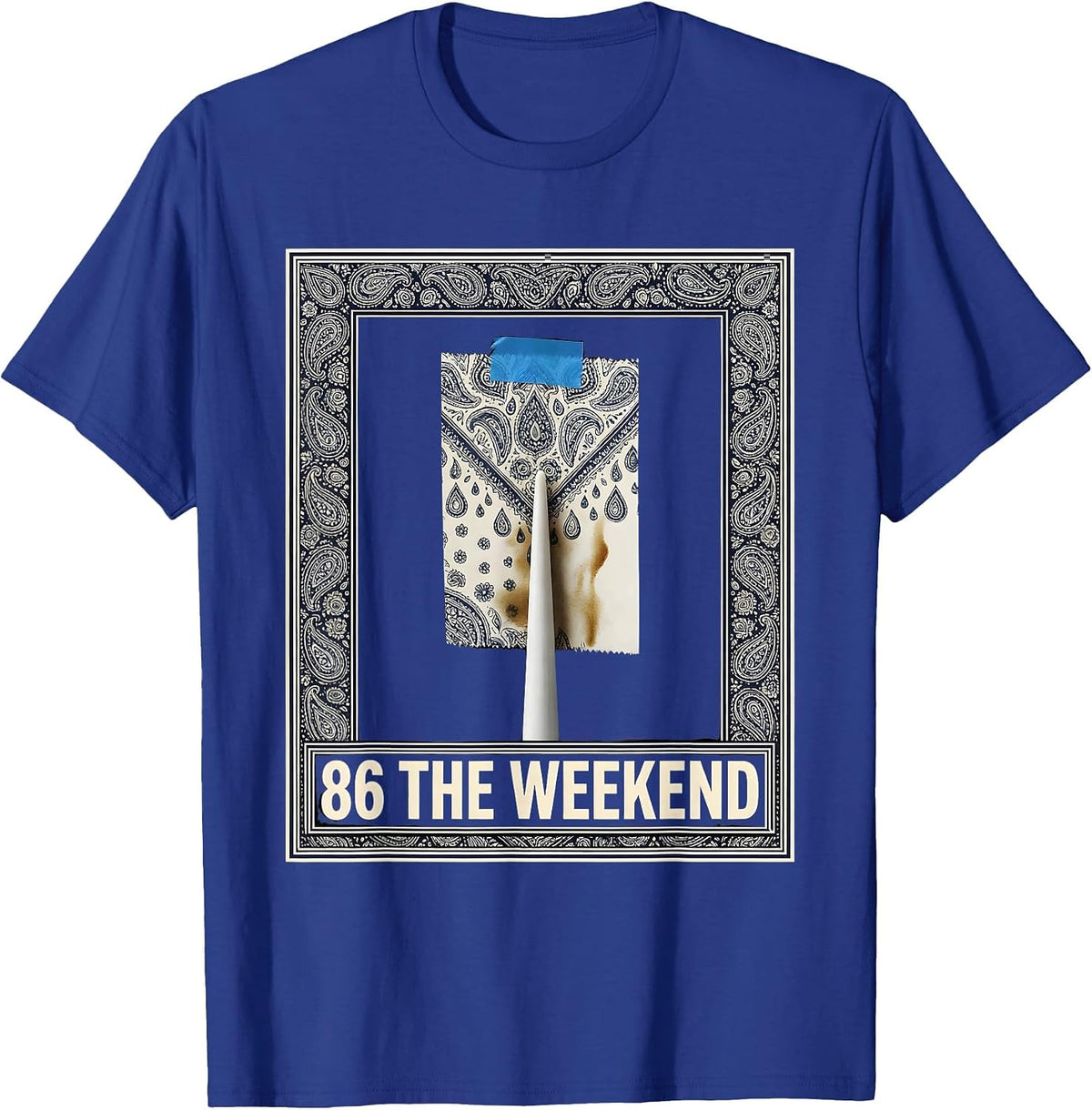86 The Weekend Funny Chef Line Cook Kitchen Slang Humor T-Shirt - Royal Blue