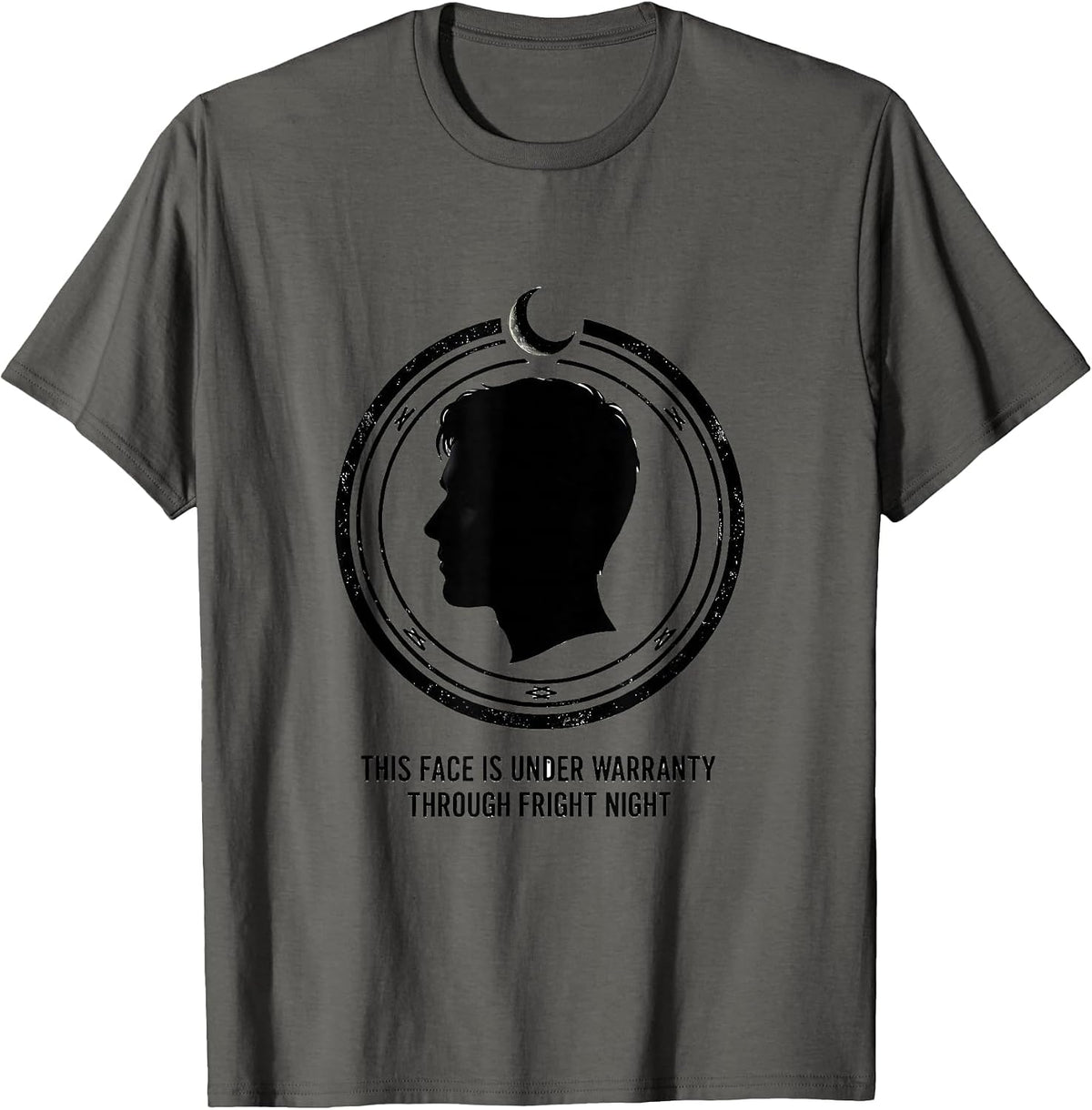 This Face Is Under Warranty Through Fright Night Halloween T-Shirt - Asphalt Grey