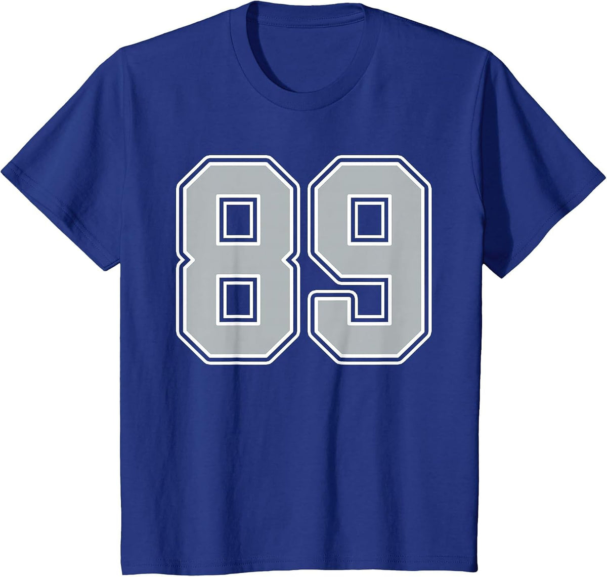 Silver Black White Number 89 Jersey Player Uniform #89 T-Shirt - Royal Blue