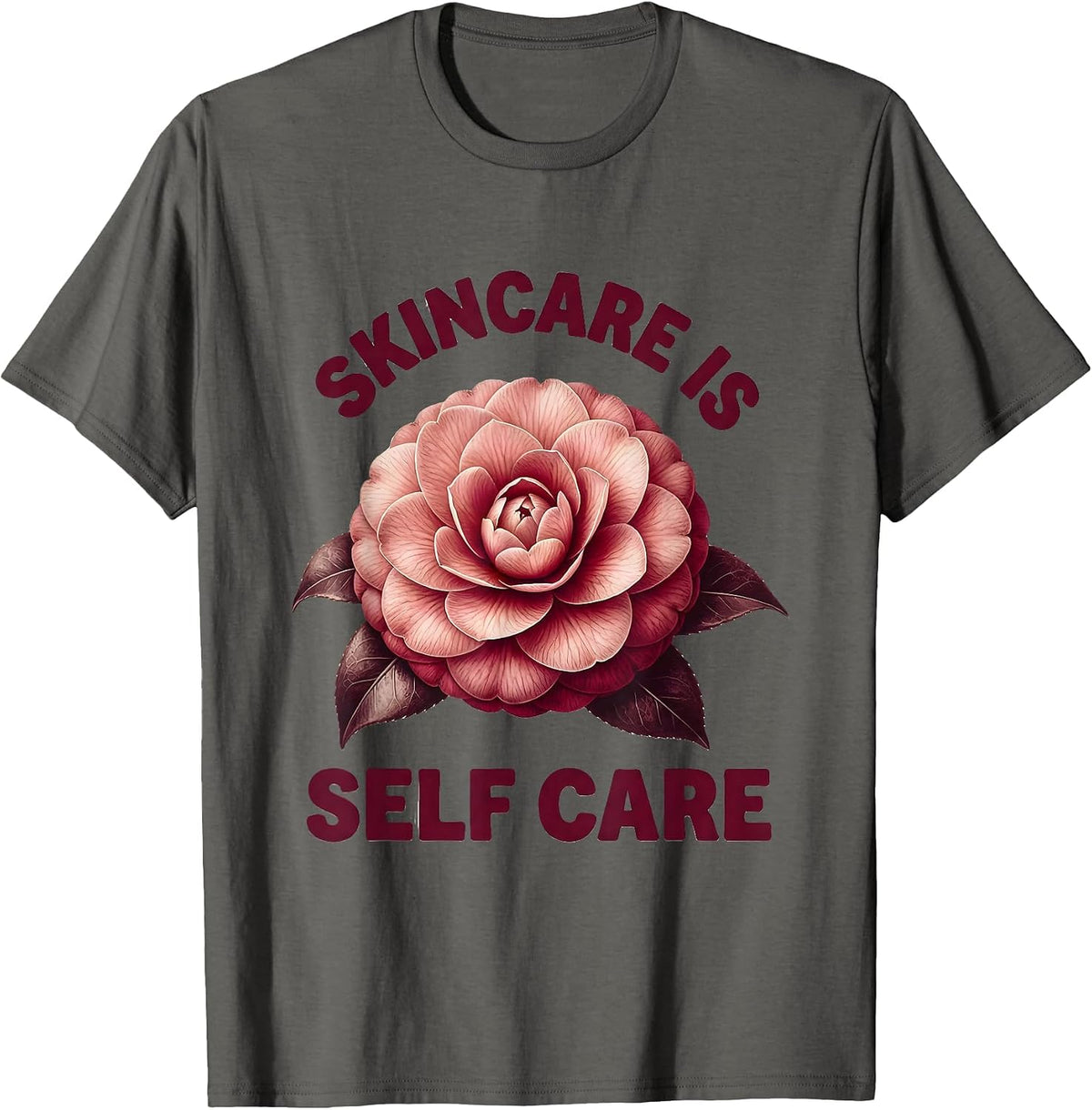 Skincare Is Self Care K-Beauty Inspirational Design T-Shirt - Asphalt Grey