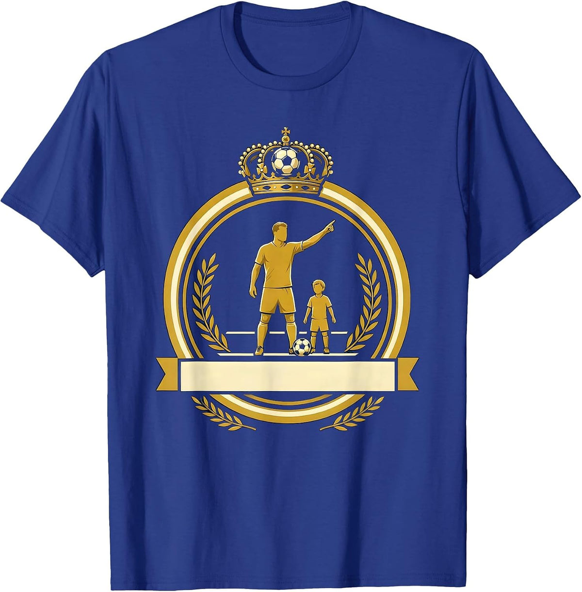Men's Soccer Dad Sideline Coach Graphic Tee T-Shirt - Royal Blue