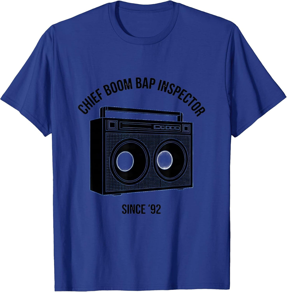 Chief Boom Bap Inspector, Since '92 Geometric Hip Hop Rap T-Shirt - Royal Blue