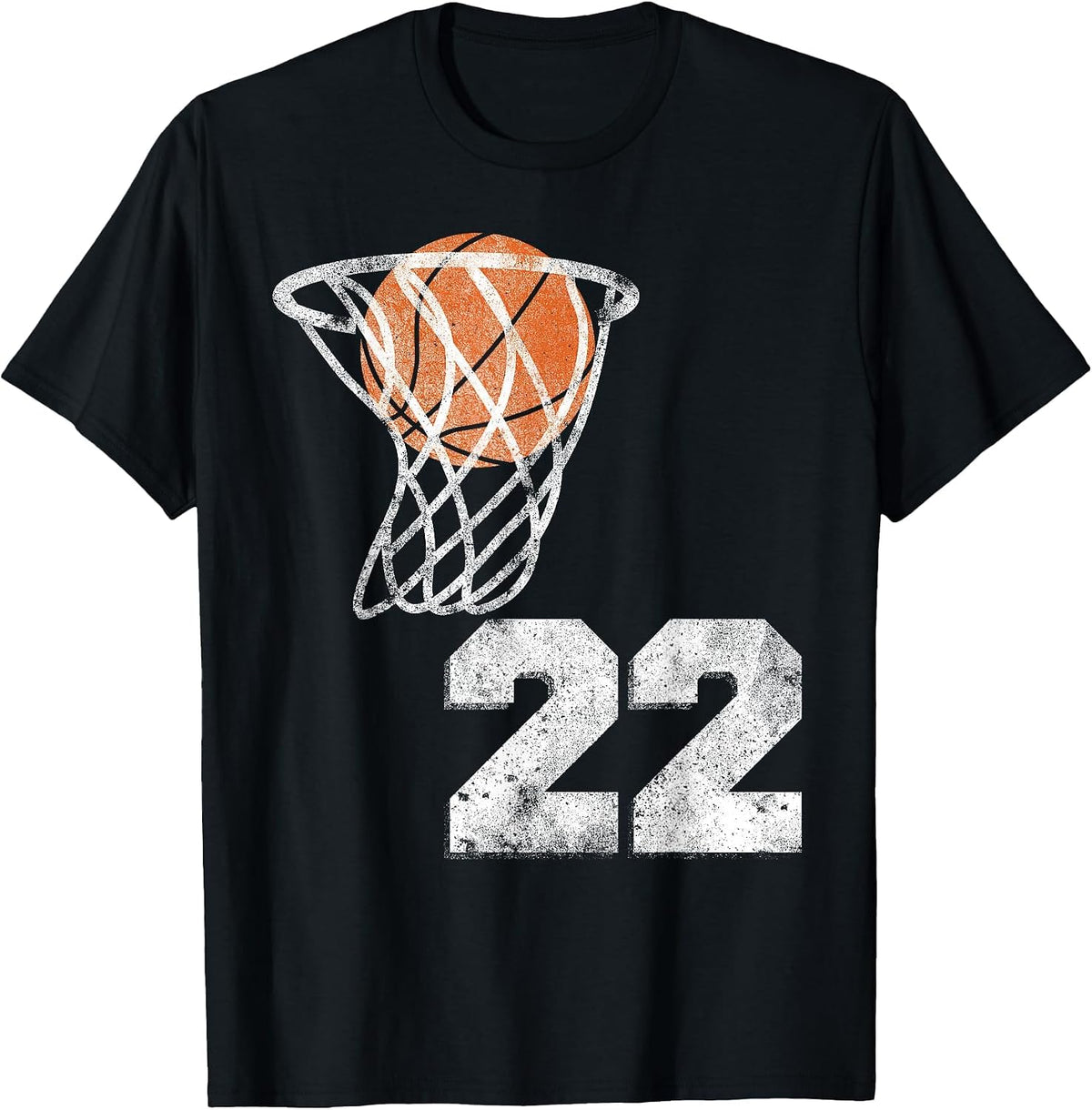 Vintage Basketball Jersey Number 22 Player Number T-Shirt - Black