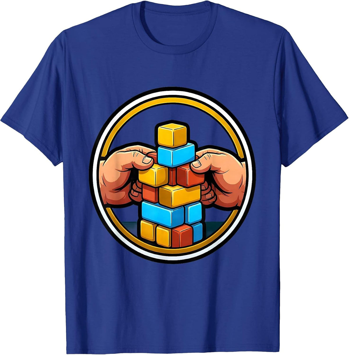 Paraprofessional Hands Building Blocks Together T-Shirt - Royal Blue