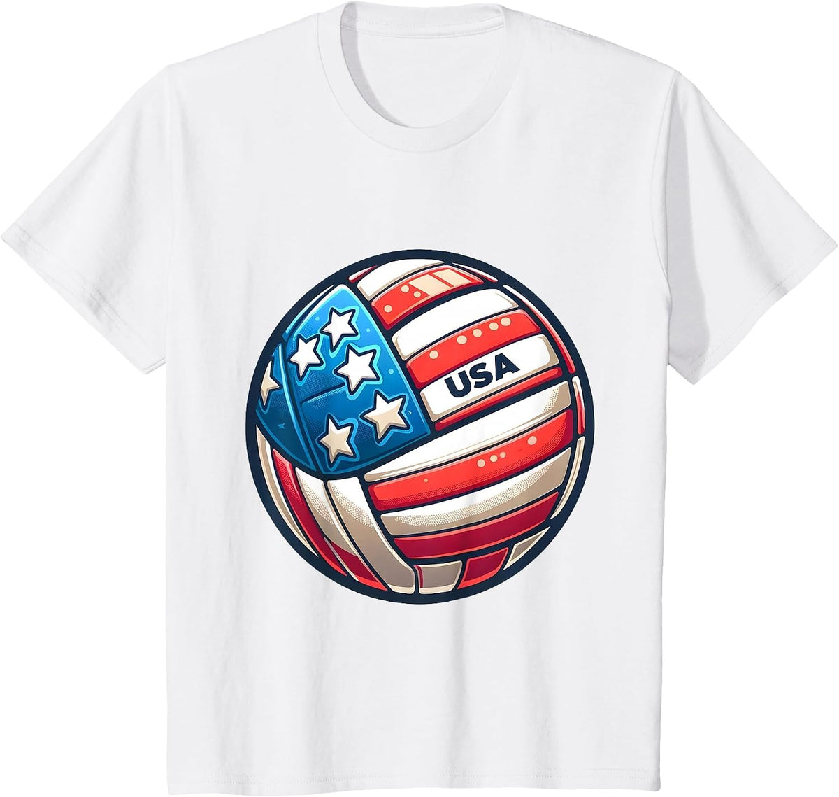 Volleyball Support Team Flag USA Beach American T-Shirt - White