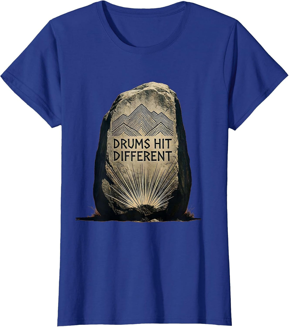 Women's Drums Hit Different Drummer Music Design T-Shirt - Royal Blue