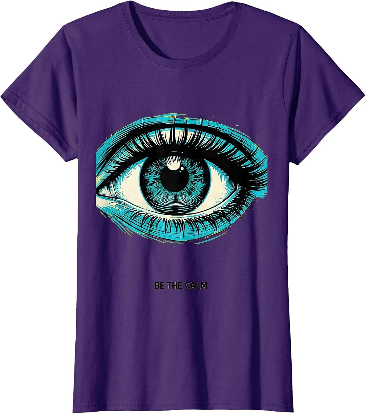 Women's Be the Calm Mindfulness Inspirational Design T-Shirt - Purple