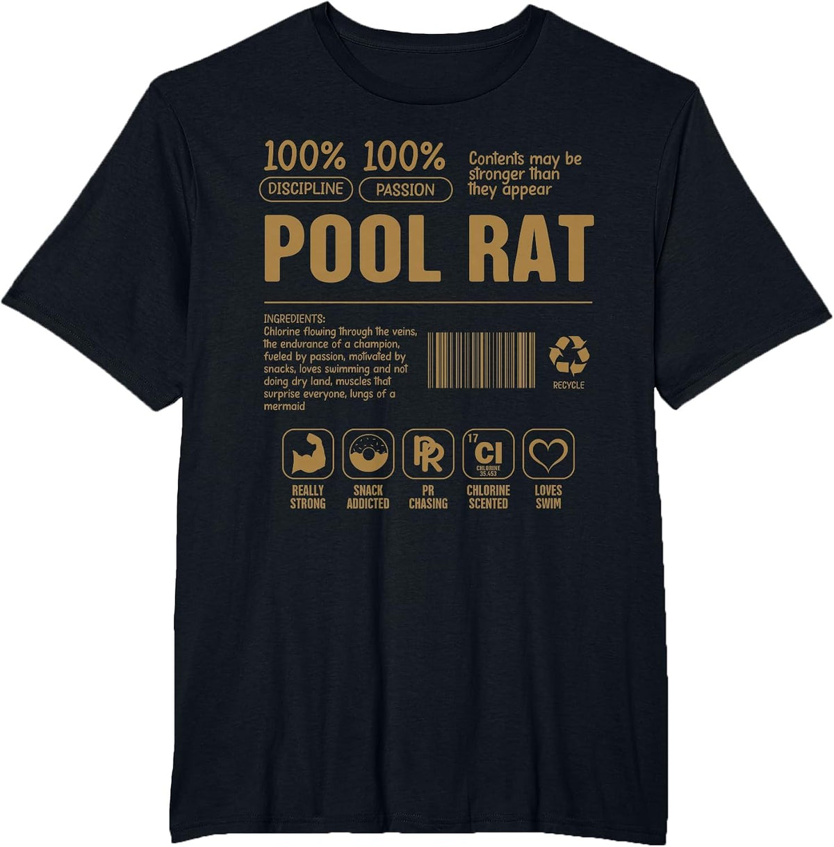 Swimming Swimmer Swim Mom Swim Dad Pool Rat Definition T-Shirt - Black