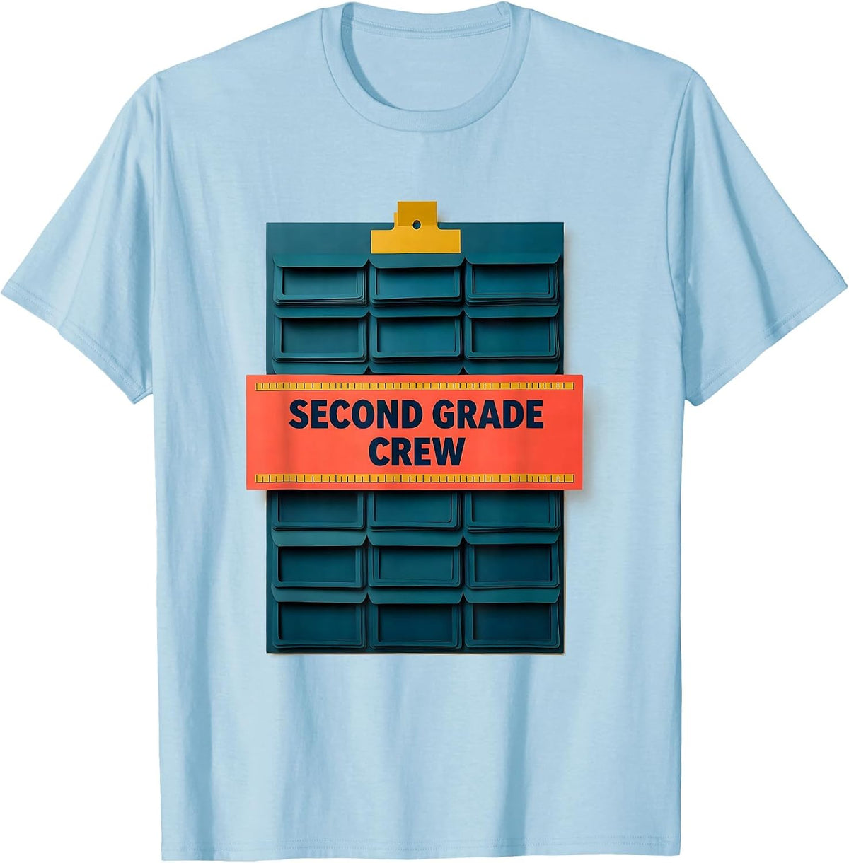 Men's Second Grade Crew Funny Teacher First Day of School Gift T-Shirt - Baby Blue