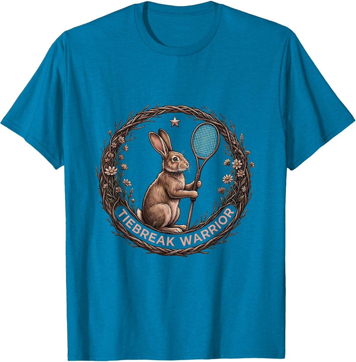 Tiebreak Warrior Tennis Graphic Design T-Shirt - Sapphire Blue