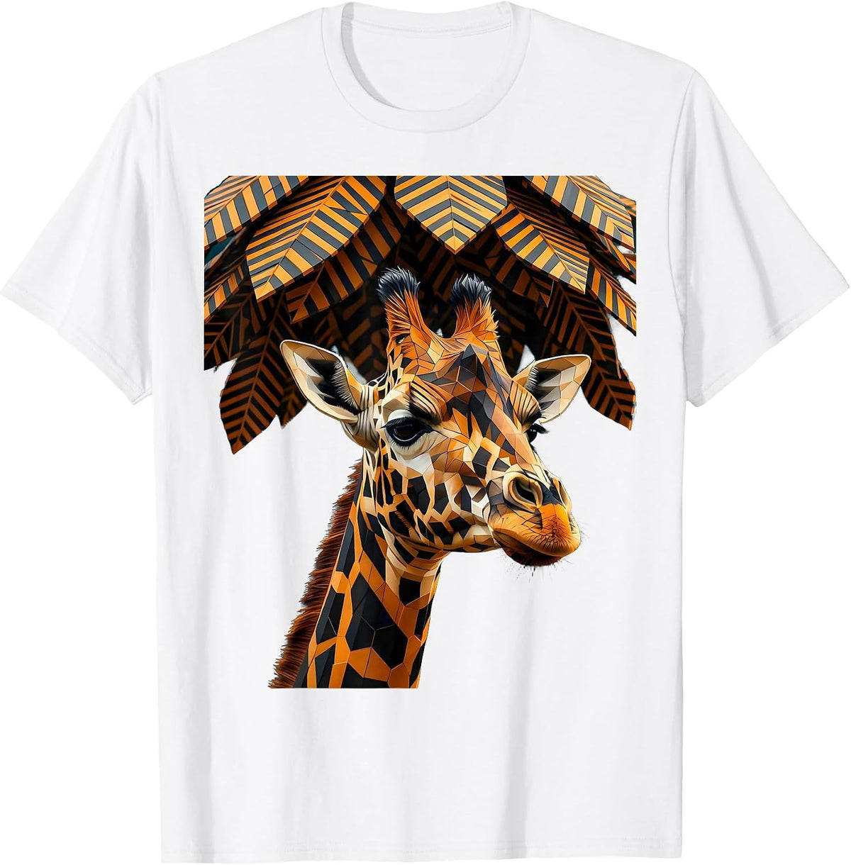 Men's Giraffe Rising Through the Jungle Canopy T-Shirt - White