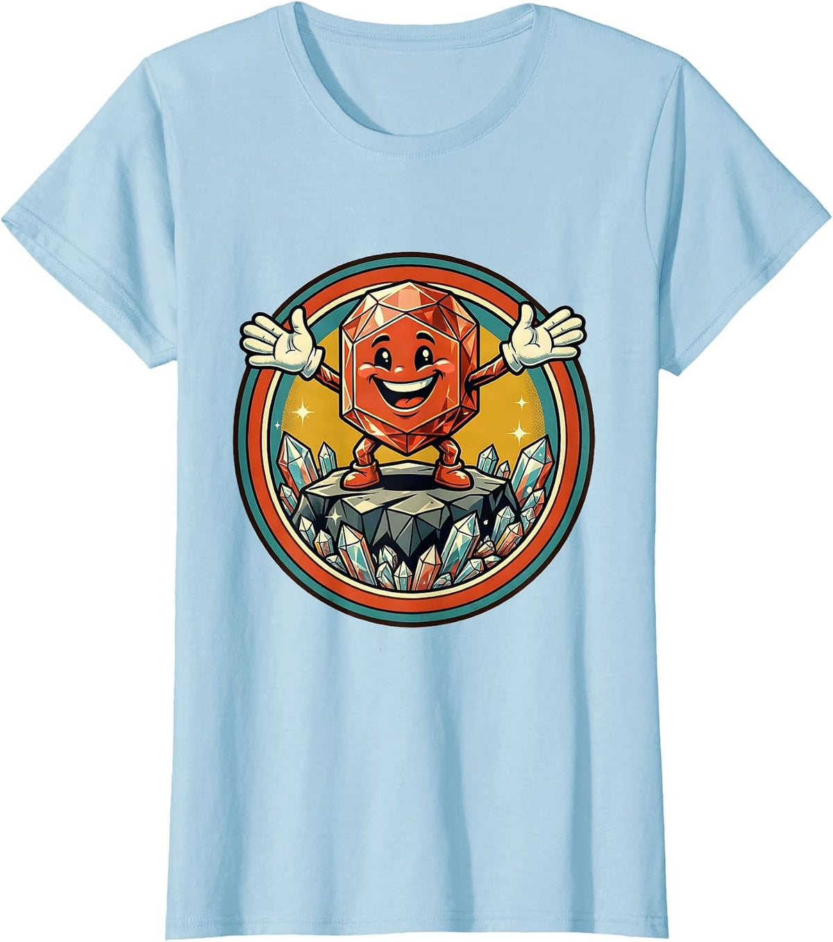 Women's Sugar Crystal Rock Candy Science Art Design T-Shirt - Baby Blue