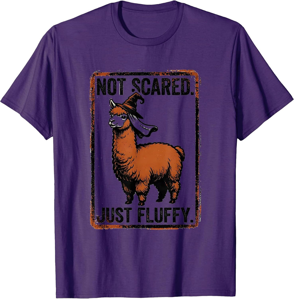 Men's Not Scared Just Fluffy Funny Llama Halloween Humor T-Shirt - Purple