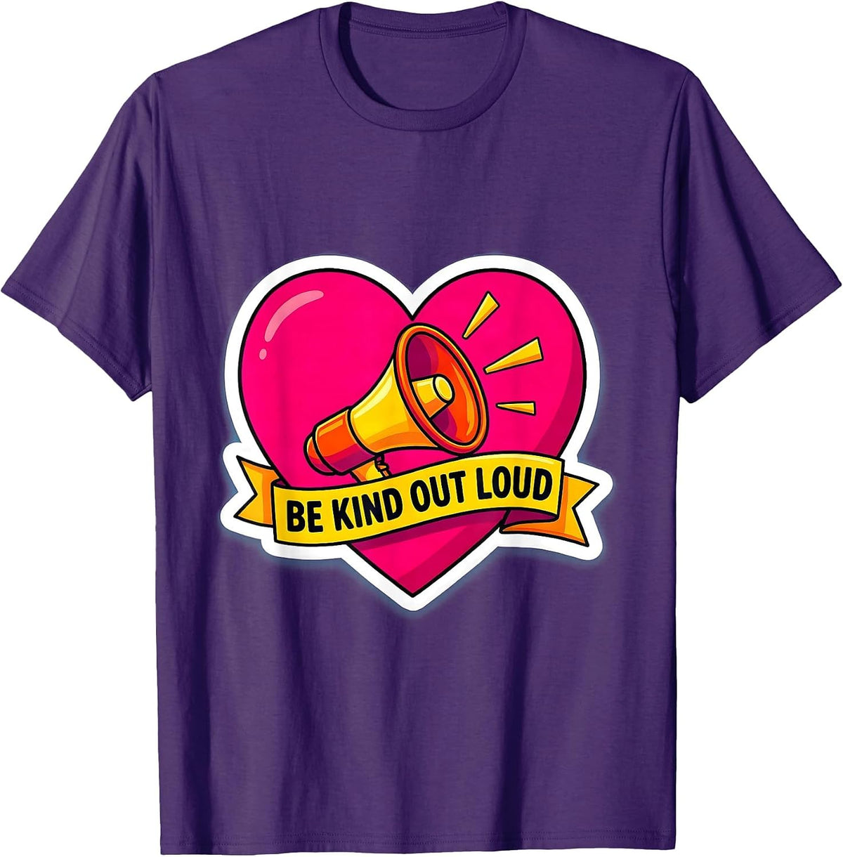 Be Kind Out Loud Positivity and Kindness Design T-Shirt - Purple