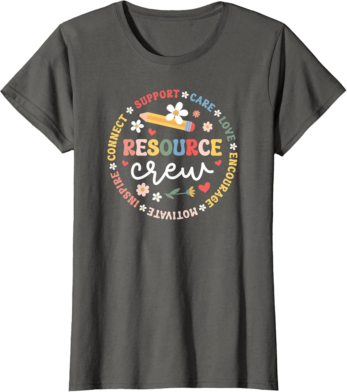 Resource Crew Appreciation Circle Resource Teacher Team T-Shirt - Asphalt Grey