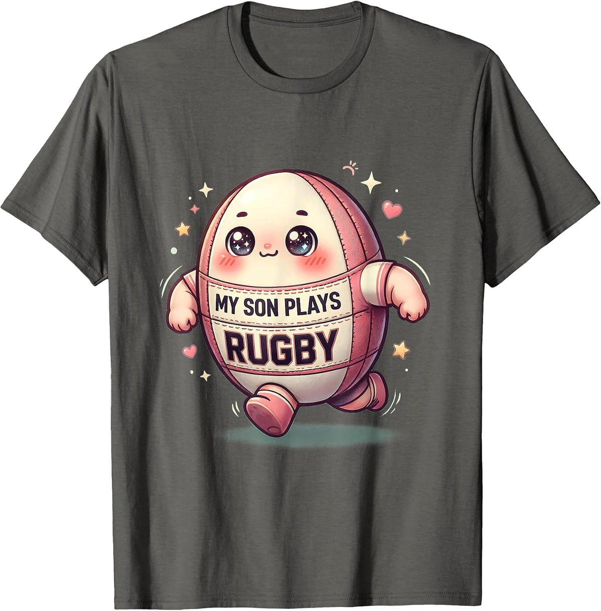 My Son Plays Rugby Proud Parent Design T-Shirt - Asphalt Grey