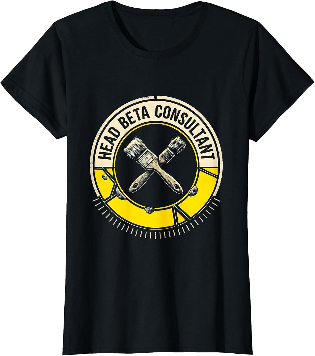Women's Head Beta Consultant Stencil Graphic Funny Rock Climber Gift T-Shirt - Black
