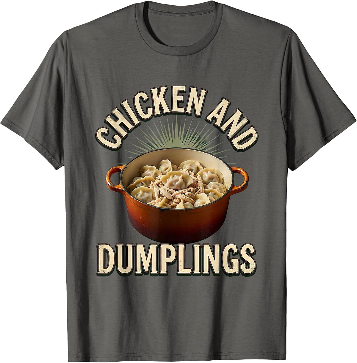 Chicken and Dumplings Bootleg 90's Rap Rock Vintage Funny T-Shirt - Asphalt Grey