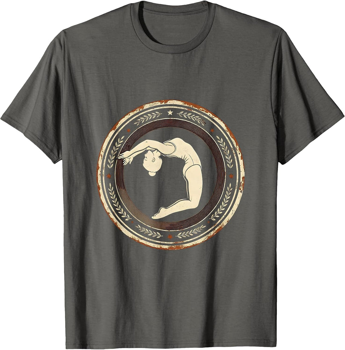 Gymnast Backflip Silhouette Graphic T-Shirt - Asphalt Grey