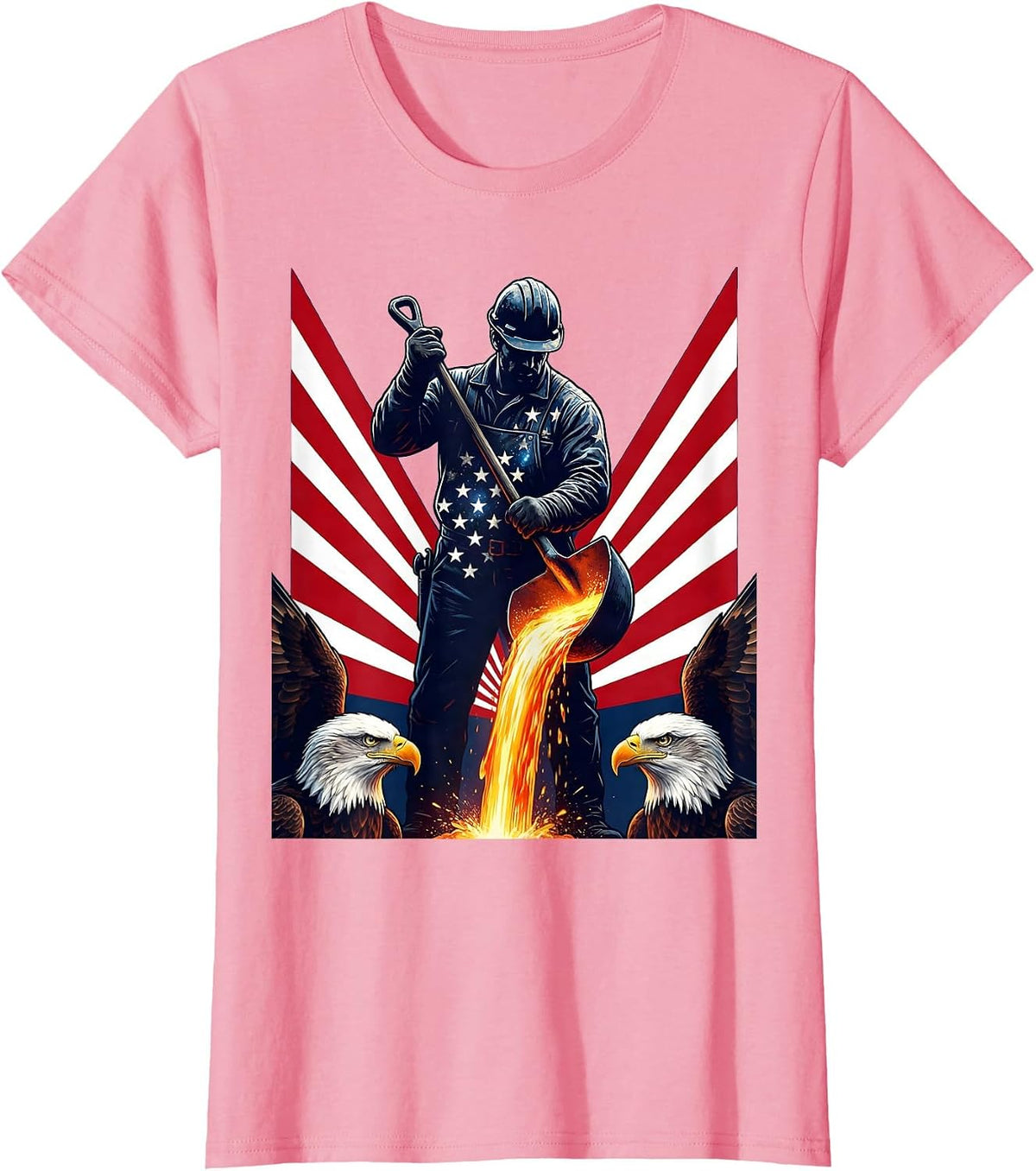 Women's Steelworker Molten Metal Foundry Graphic T-Shirt - Pink