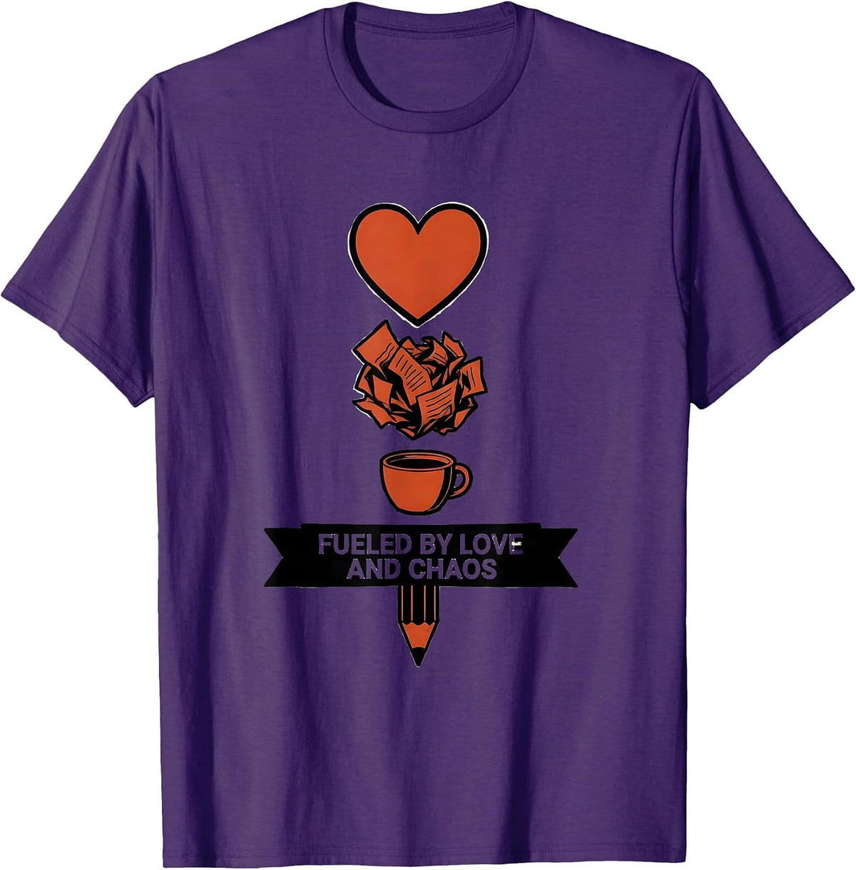 Men's Fueled by Love and Chaos Sped Teacher Design T-Shirt - Purple