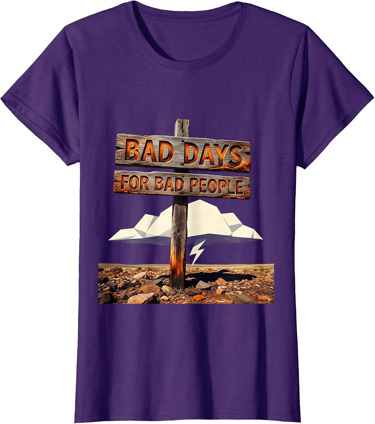 Bad Days for Bad People Karma Graphic Design T-Shirt - Purple