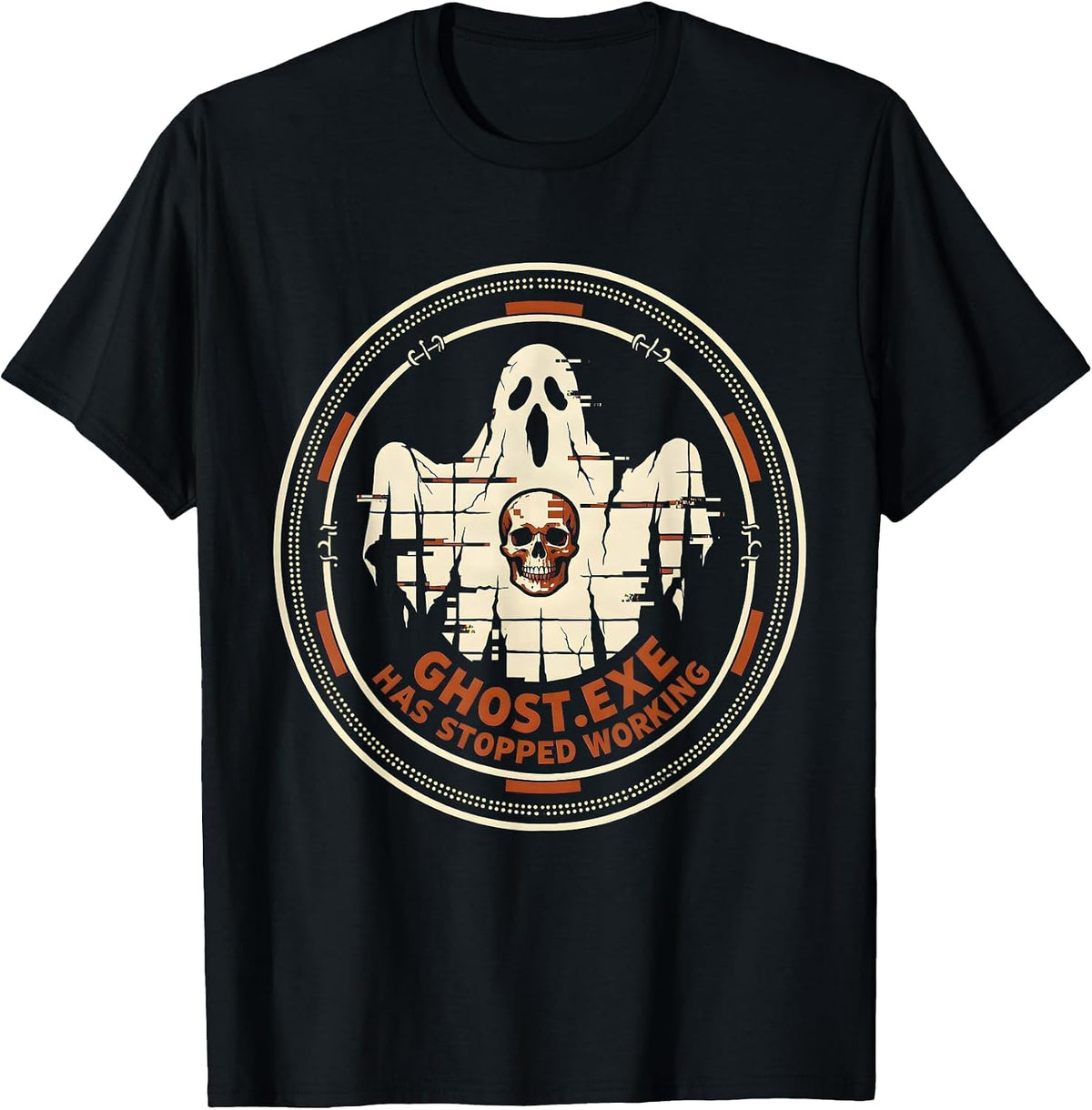 Men's Ghost.exe Has Stopped Working Halloween Meme T-Shirt - Black