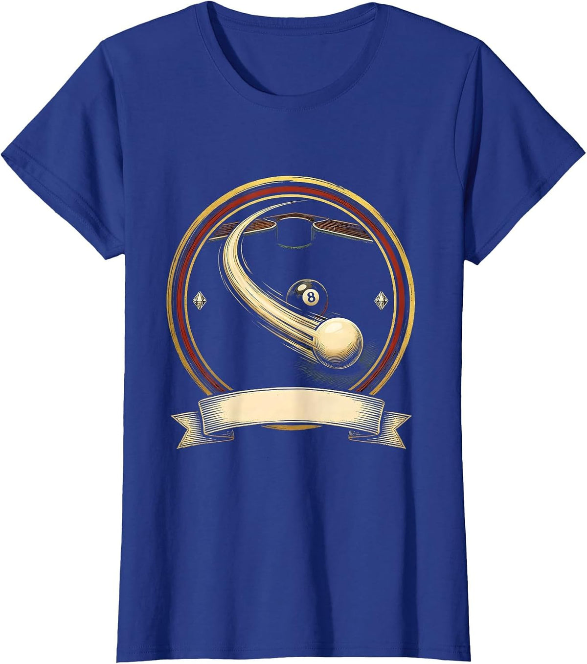 Women's Sealed Cue Ball Pocket Shot Pool Player Humor T-Shirt - Royal Blue