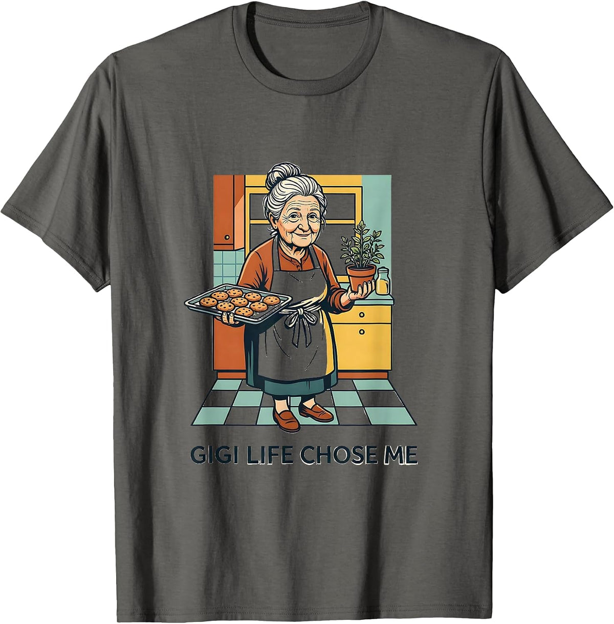 Men's Gigi Life Chose Me Grandma Pride Design T-Shirt - Asphalt Grey