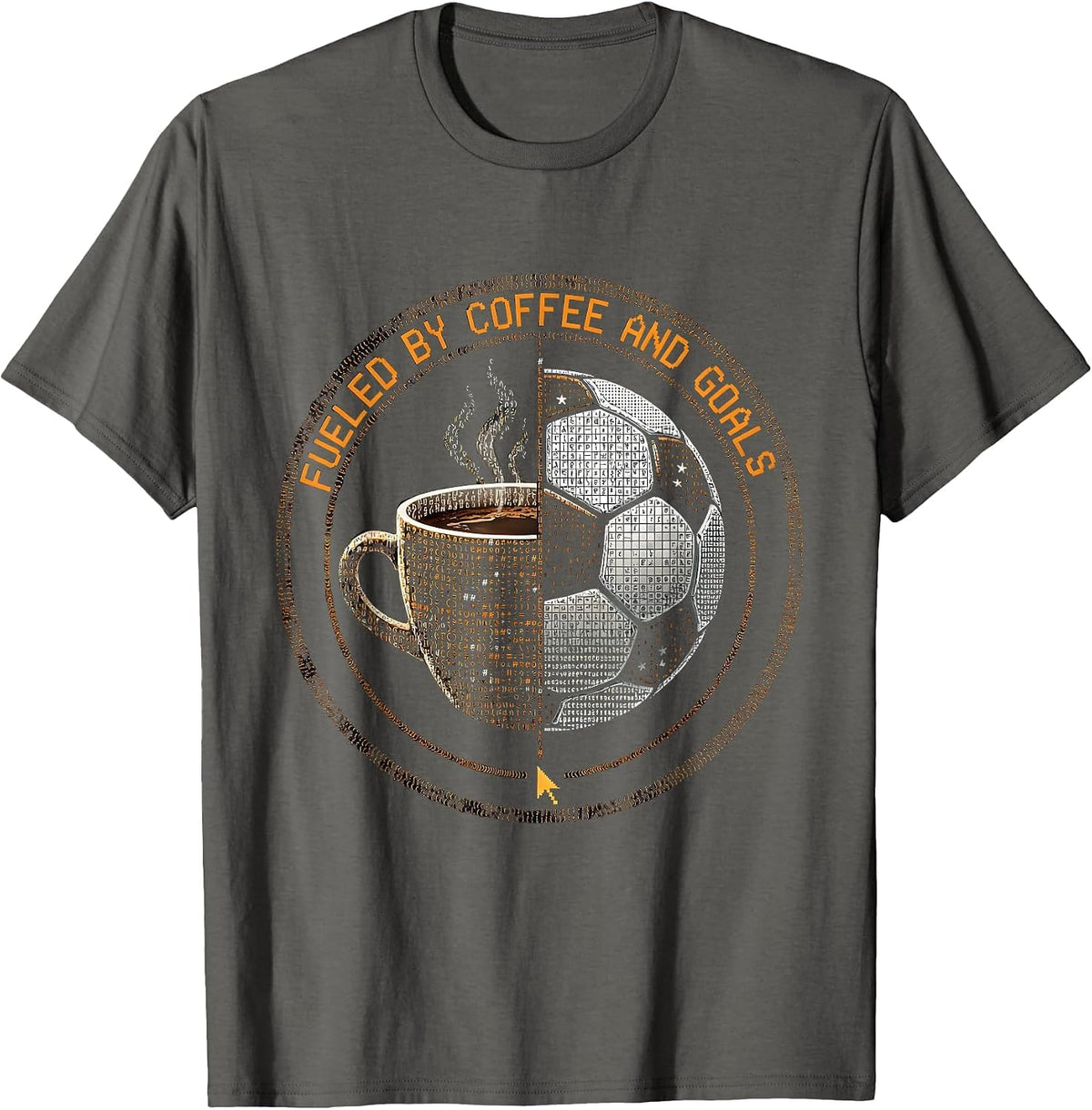 Men's Fueled by Coffee and Goals Soccer Dad Design T-Shirt - Asphalt Grey