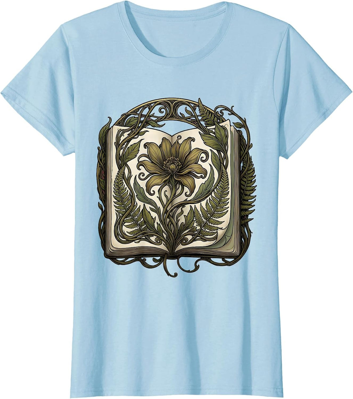 Art Teacher Botanical Sketchbook Illustration T-Shirt - Baby Blue