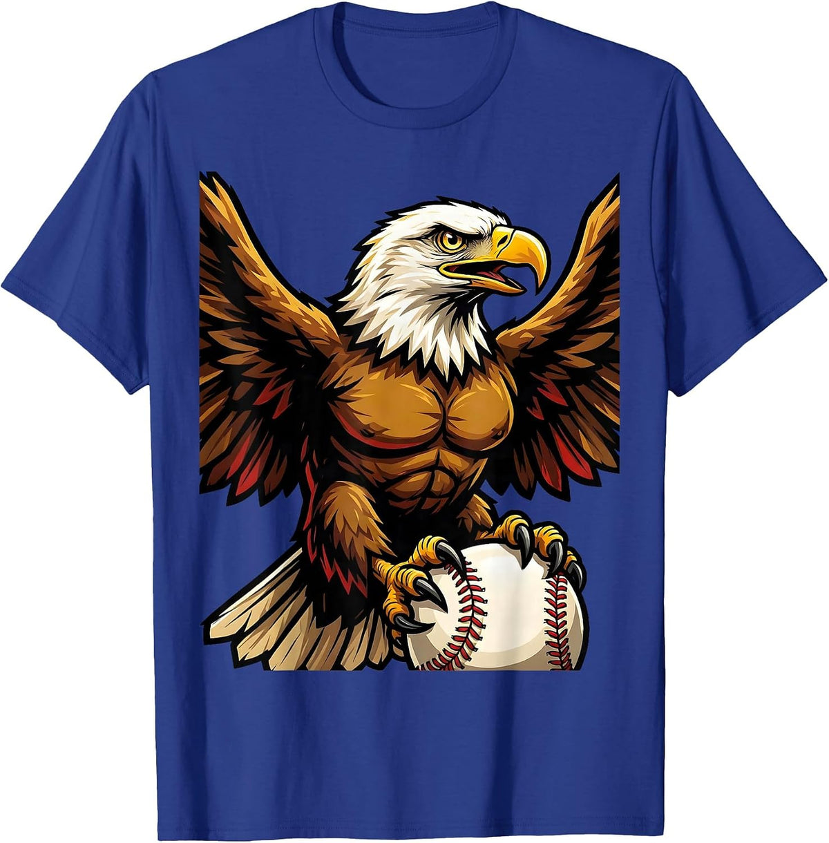 Men's Eagle Clutching Softball Graphic Softball Mom T-Shirt - Royal Blue