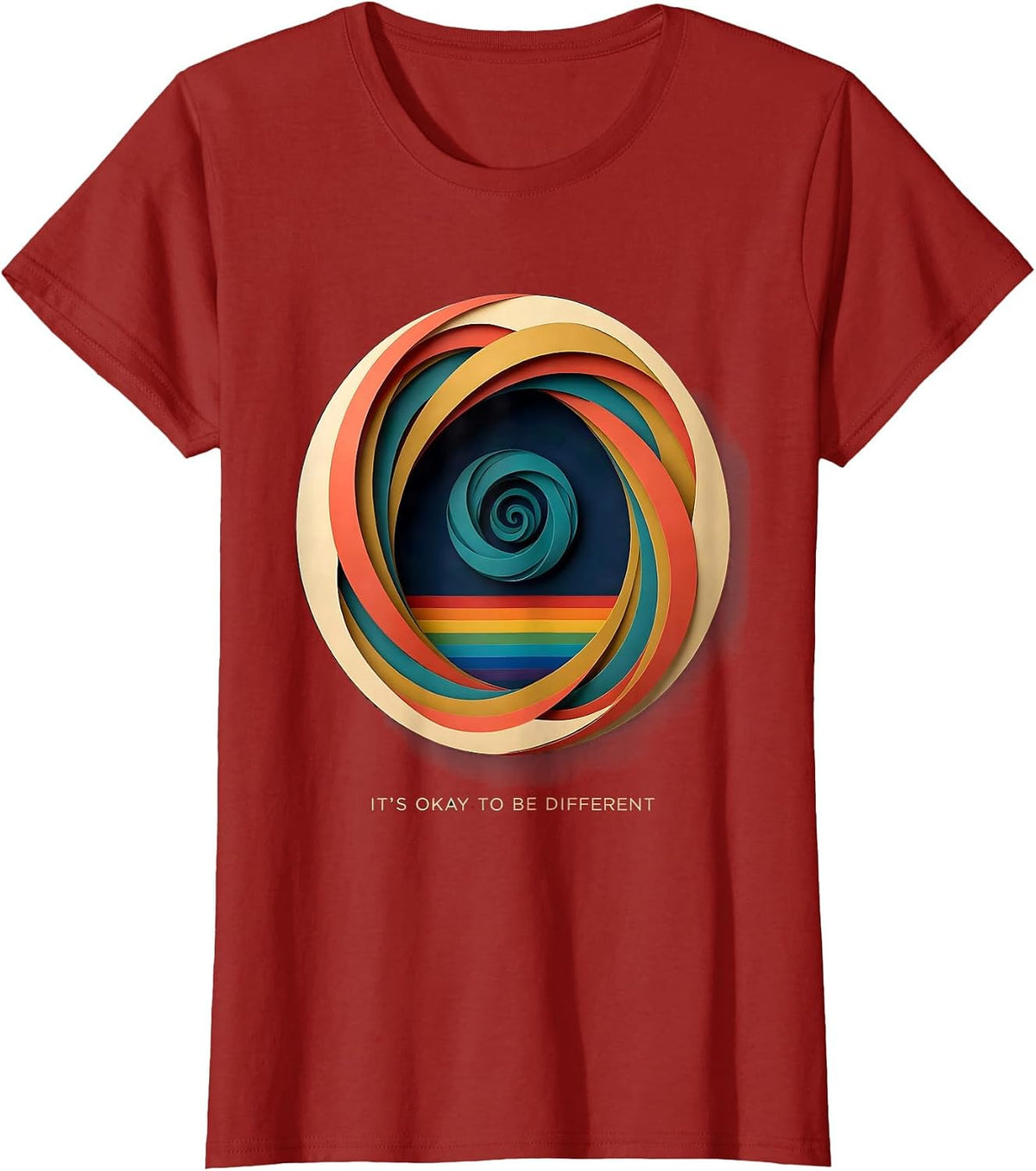 Women's It's Okay To Be Different Neurodiversity Awareness Humor T-Shirt - Cranberry Red