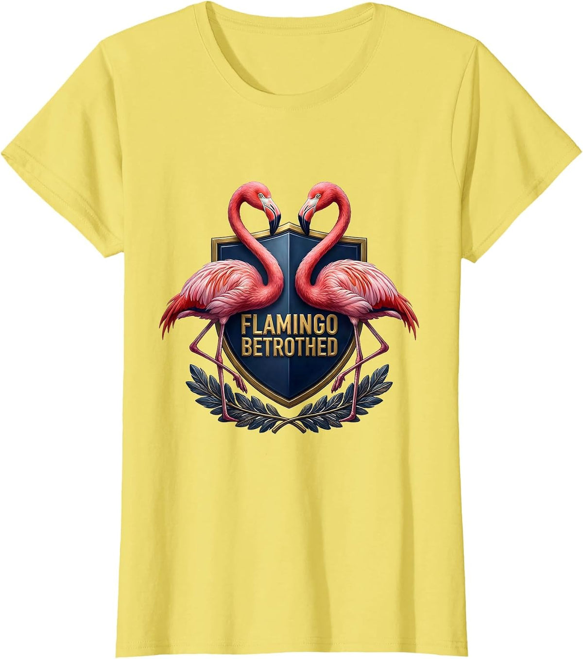 Flamingo Betrothed Funny Flamingo Humor Tropical Bird T-Shirt - Lemon Yellow
