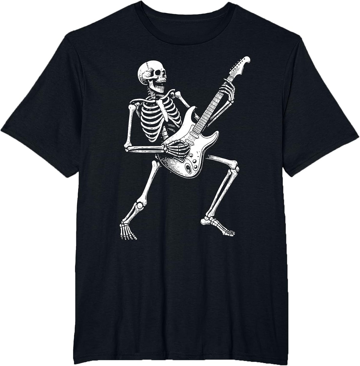 Skeleton Guitar Heavy Metal T-Shirt - Black