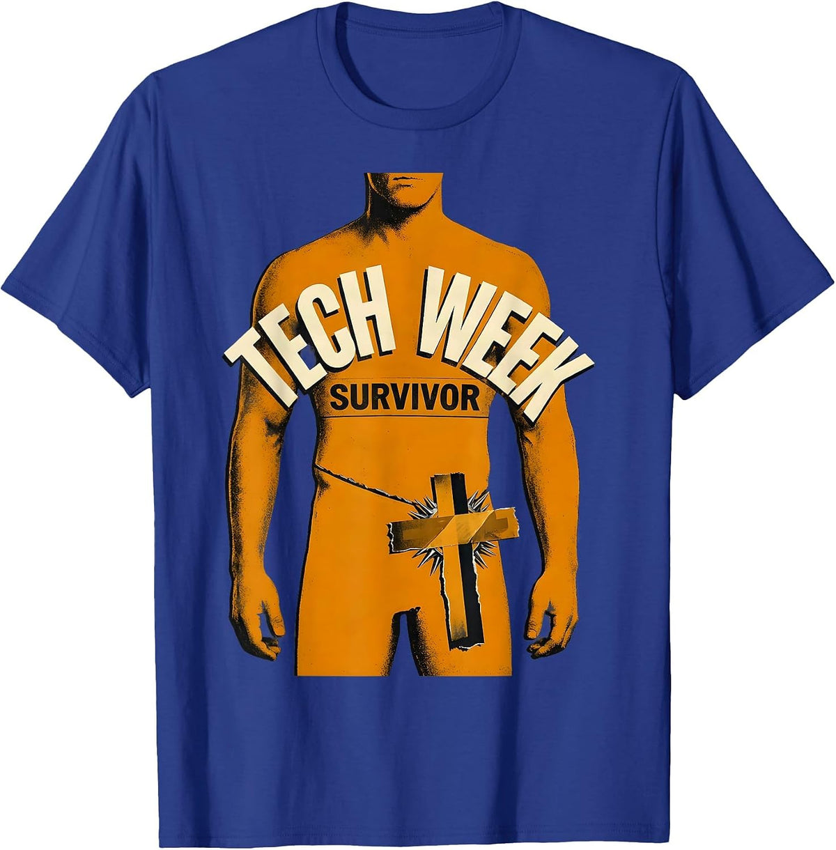 Tech Week Survivor Screenprint Poster Theatre Kid Drama T-Shirt - Royal Blue