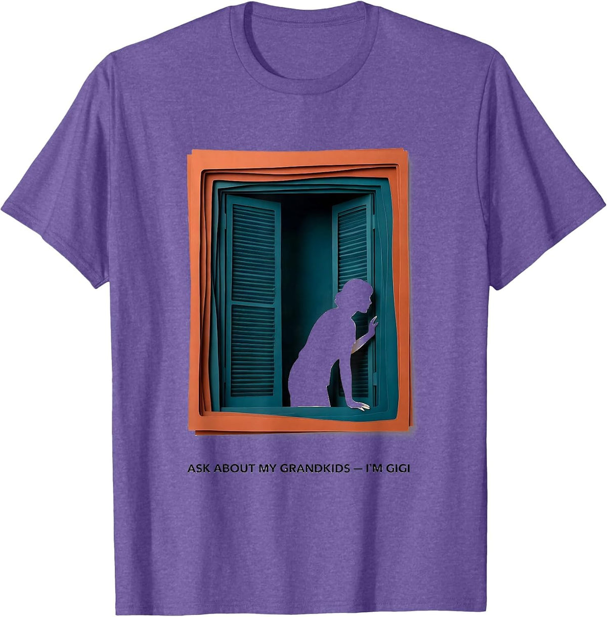 Men's Ask About My Grandkids I'm Gigi Funny Grandma Humor T-Shirt - Purple Heather