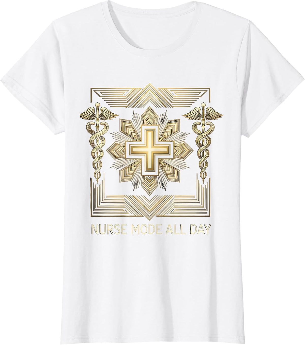 Nurse Mode All Day School Nurse Design T-Shirt - White