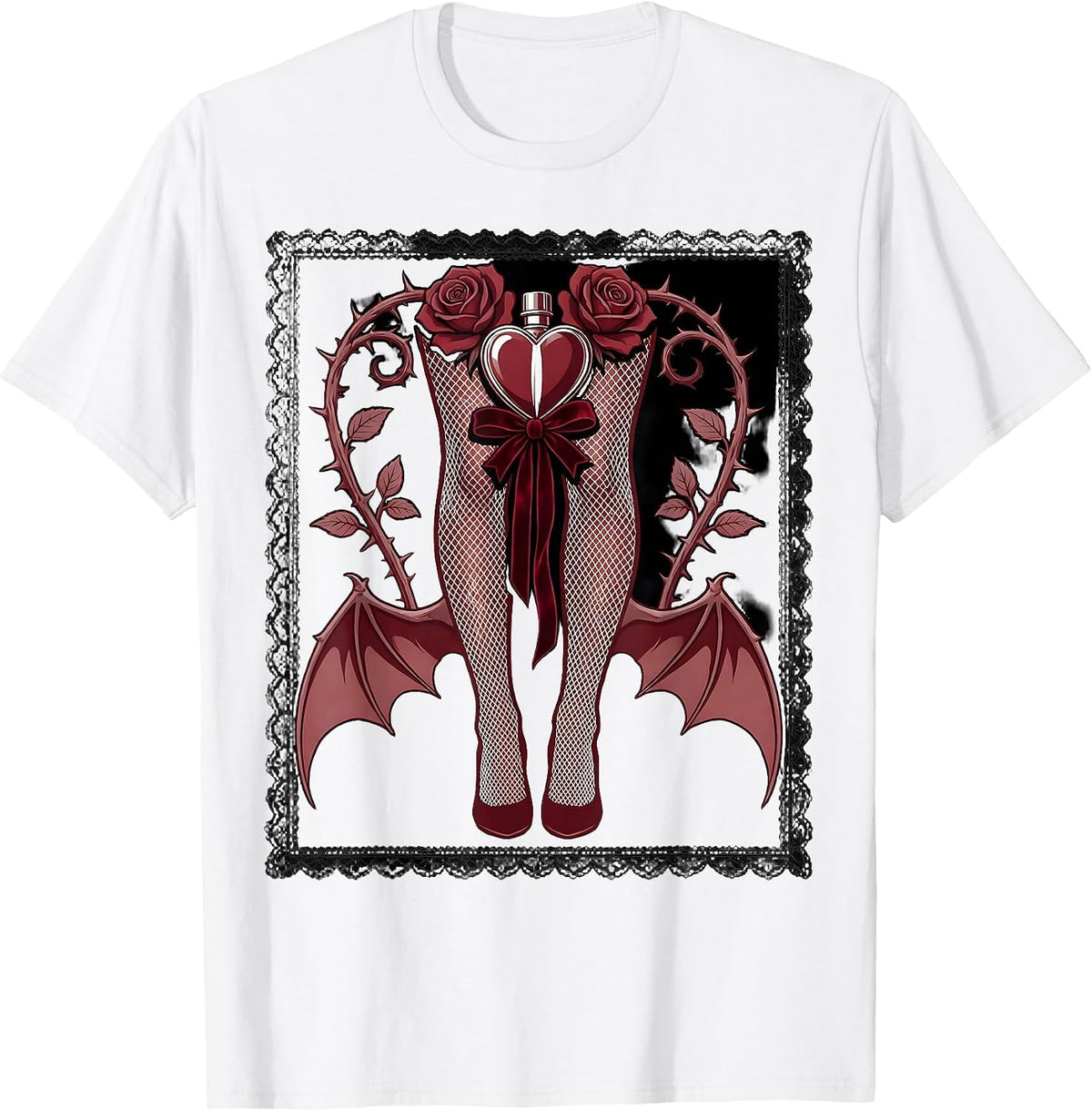 Men's Showgirl Chorus Line Fishnet Stockings Graphic T-Shirt - White