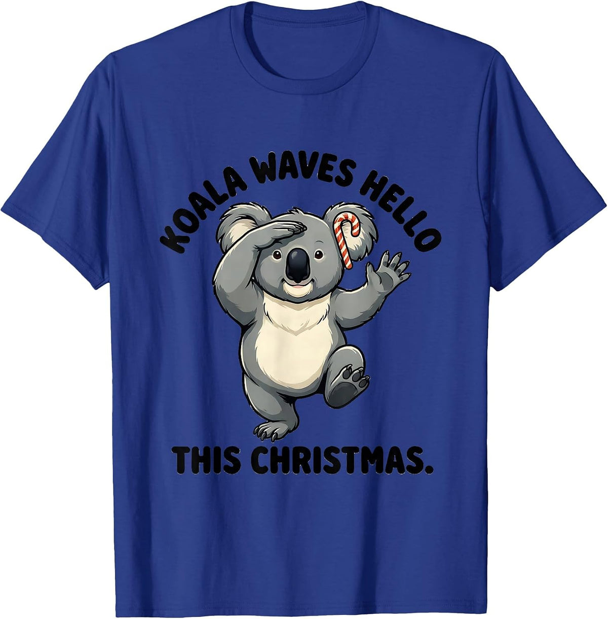 Koala Waves Hello This Christmas Cute Koala Lover Holiday T-Shirt - Royal Blue