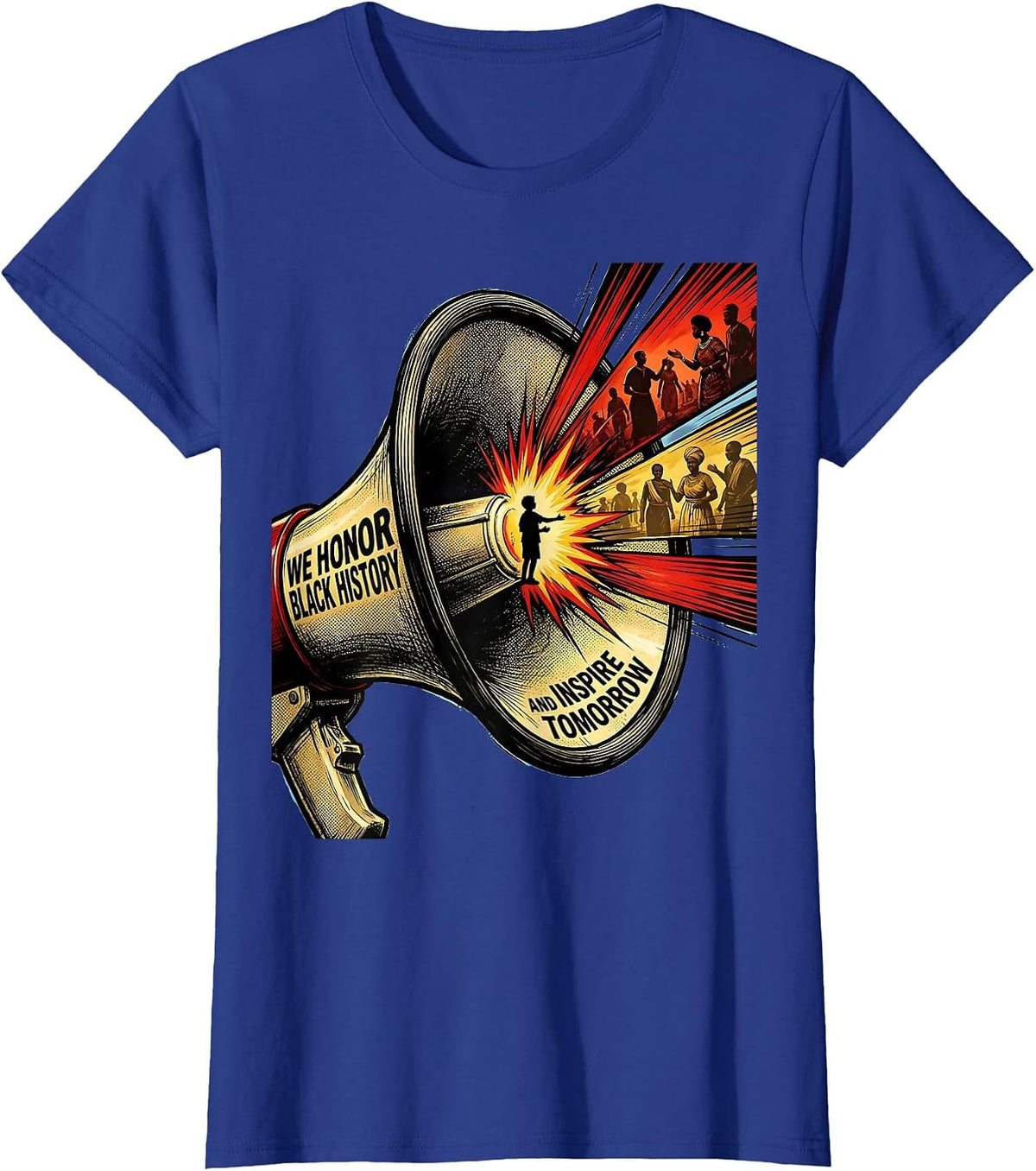 Women's We Honor Black History And Inspire Tomorrow Commemorative T-Shirt - Royal Blue