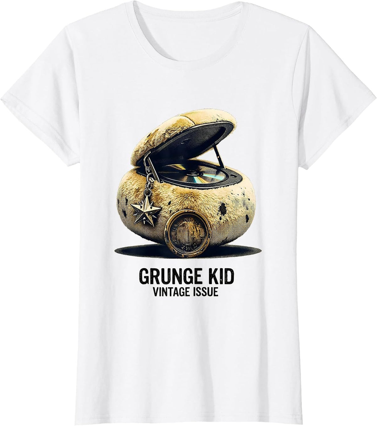 Grunge Kid Vintage Issue Alt Y2K Grunge Aesthetic T-Shirt - White