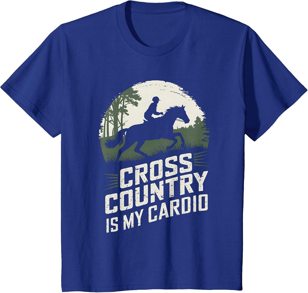 Cross Country is My Cardio Horse Riding T-Shirt - Royal Blue