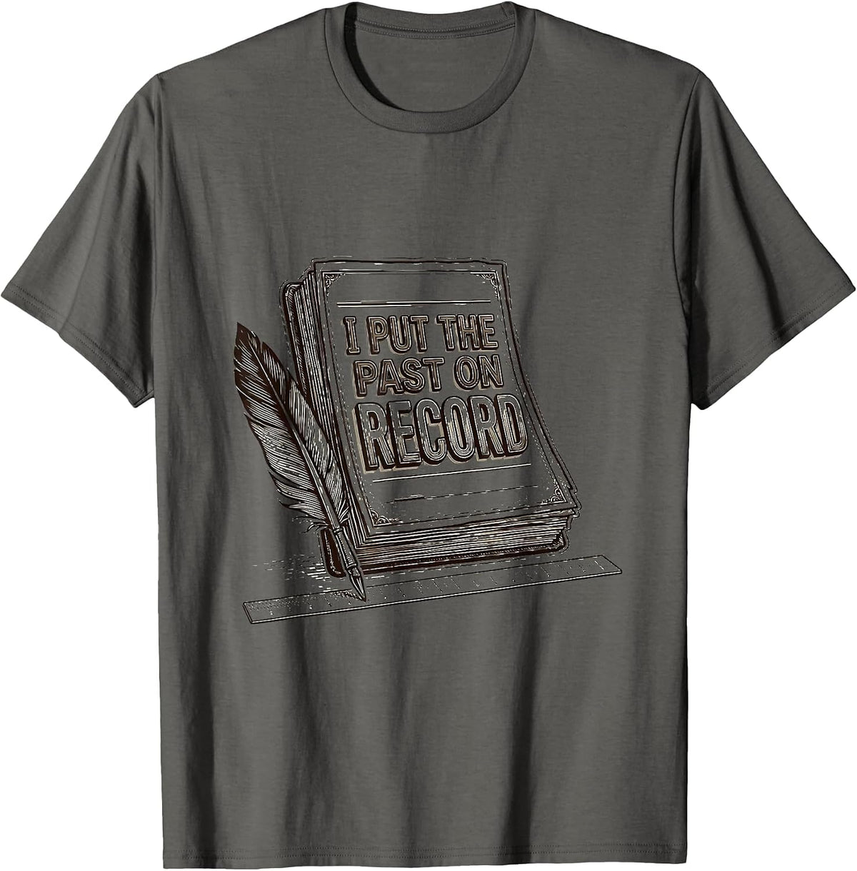 I Put The Past On Record Funny History Teacher Social T-Shirt - Asphalt Grey
