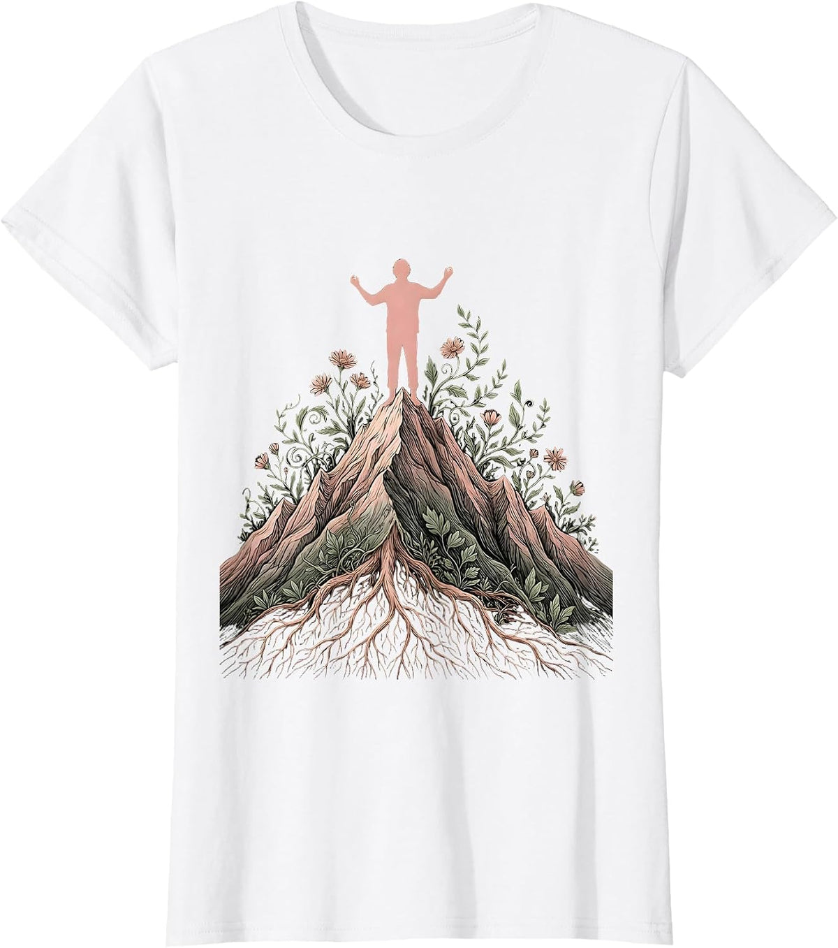 Suicide Prevention Mountain Summit Strength Design T-Shirt - White