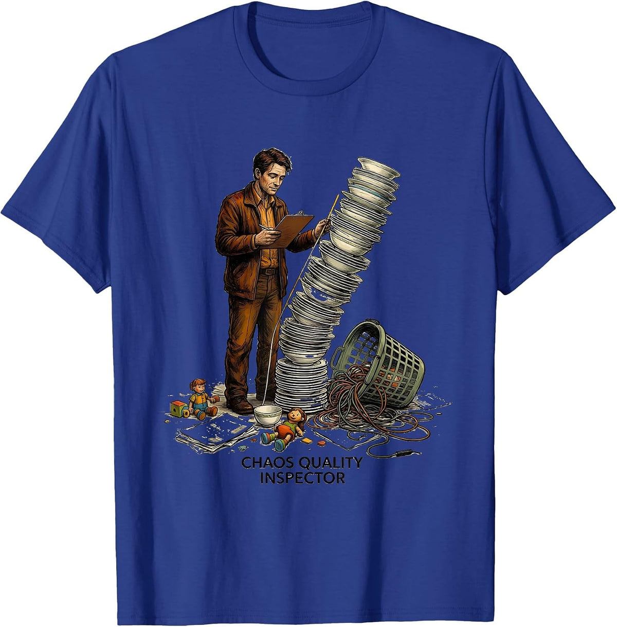 Men's Chaos Quality Inspector Funny Chaotic Neutral Humor T-Shirt - Royal Blue