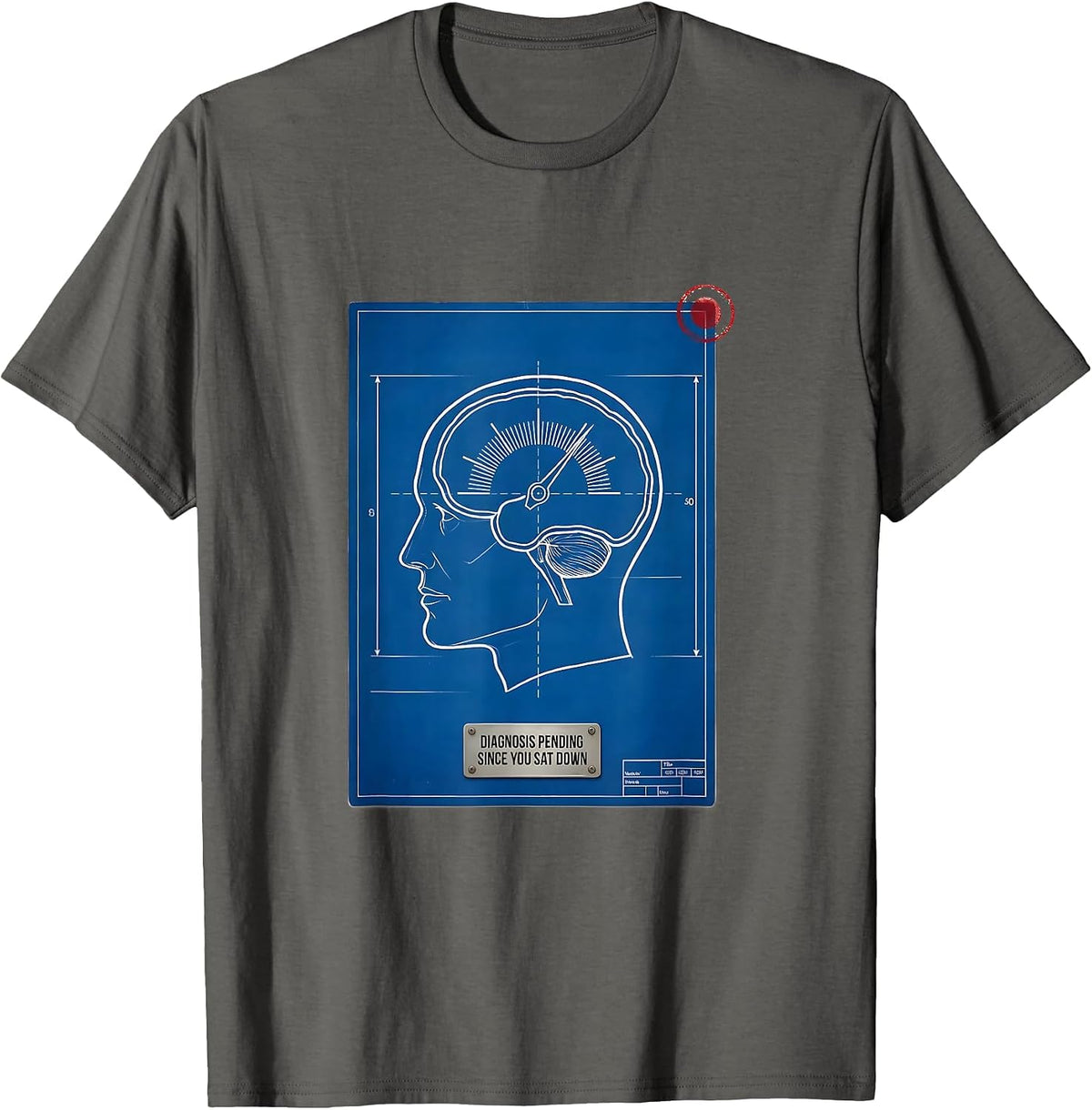 Diagnosis Pending Since You Sat Down Funny Therapist Dark T-Shirt - Asphalt Grey