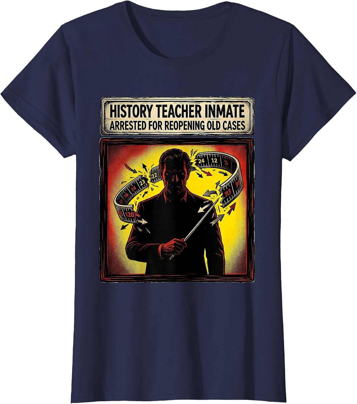 Women's History Teacher Inmate Arrested For Reopening Old Cases T-Shirt - Navy Blue