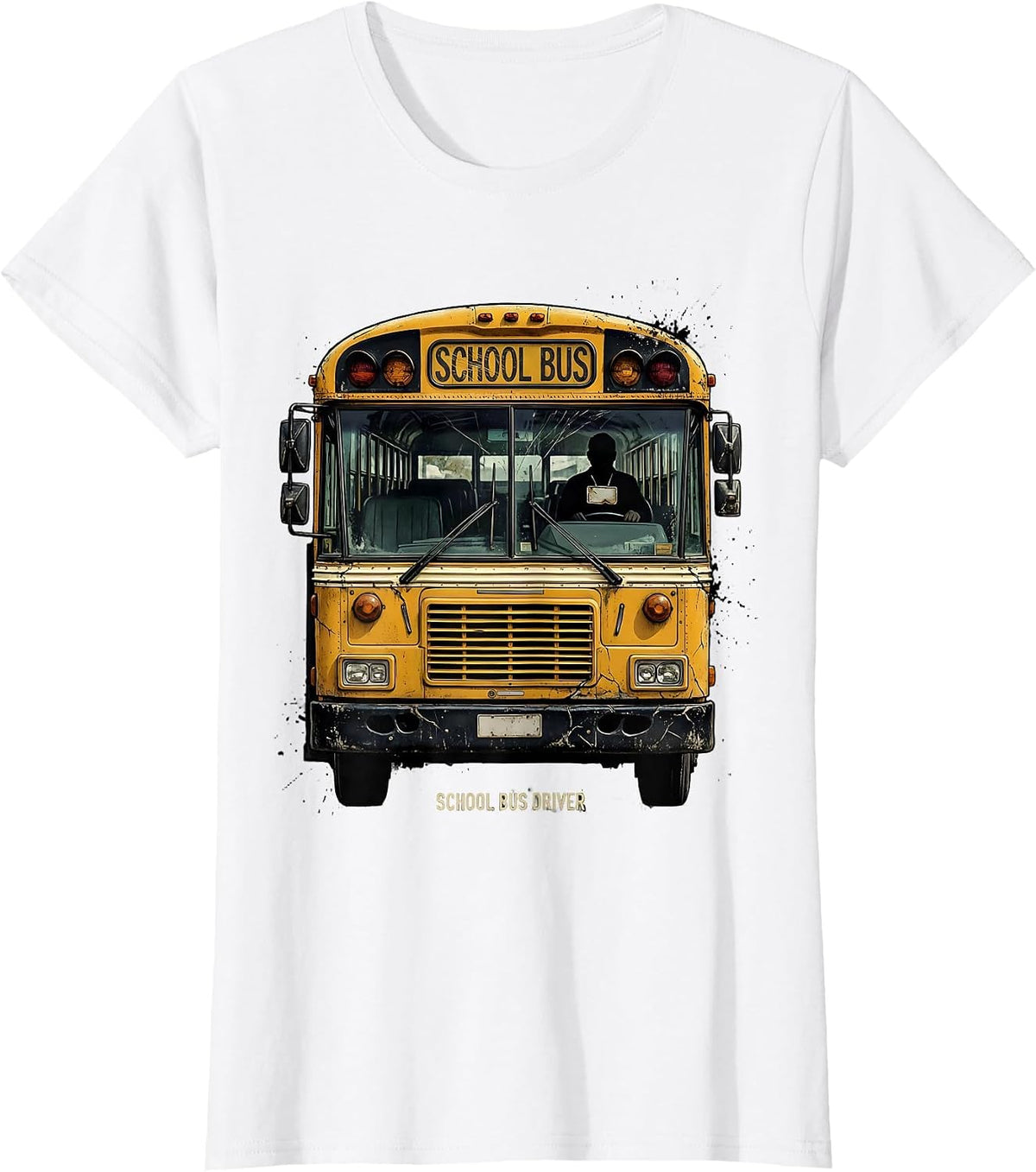 Women's Distressed School Bus Driver Humor Appreciation Gift T-Shirt - White